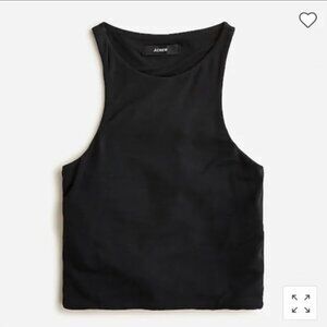 J. Crew NWT High-Neck Cropped Tank in Black Size S